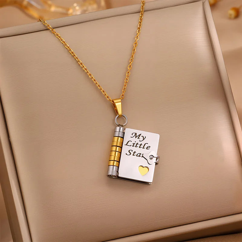 My Little Star Love Book Necklace for Daughter