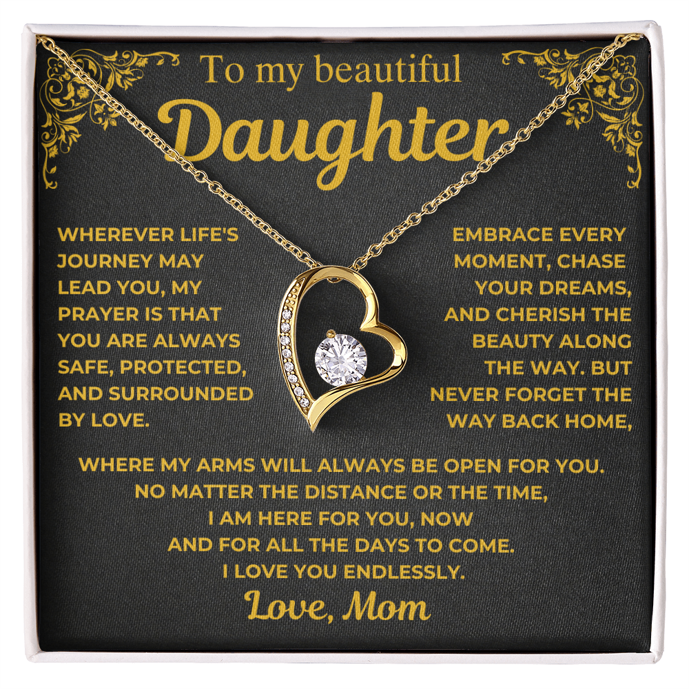 To My Beautiful Daughter Necklace - Gift from Mom