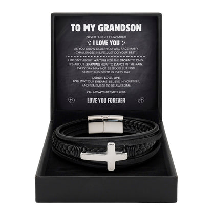 Grandson's Eternal Cross Faith Bracelet
