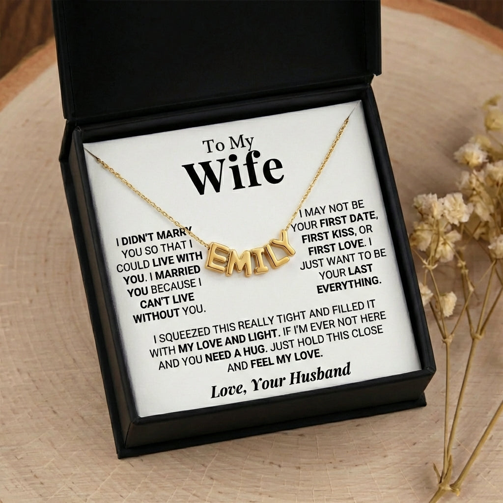 To My Wife - Bubble Name Necklace