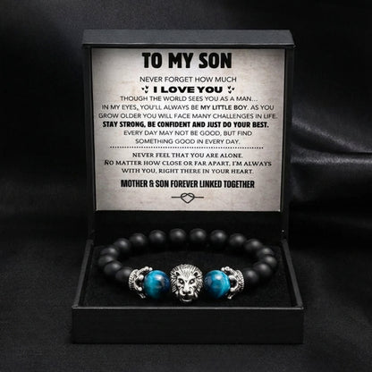 To My Son Lion Head Bracelet