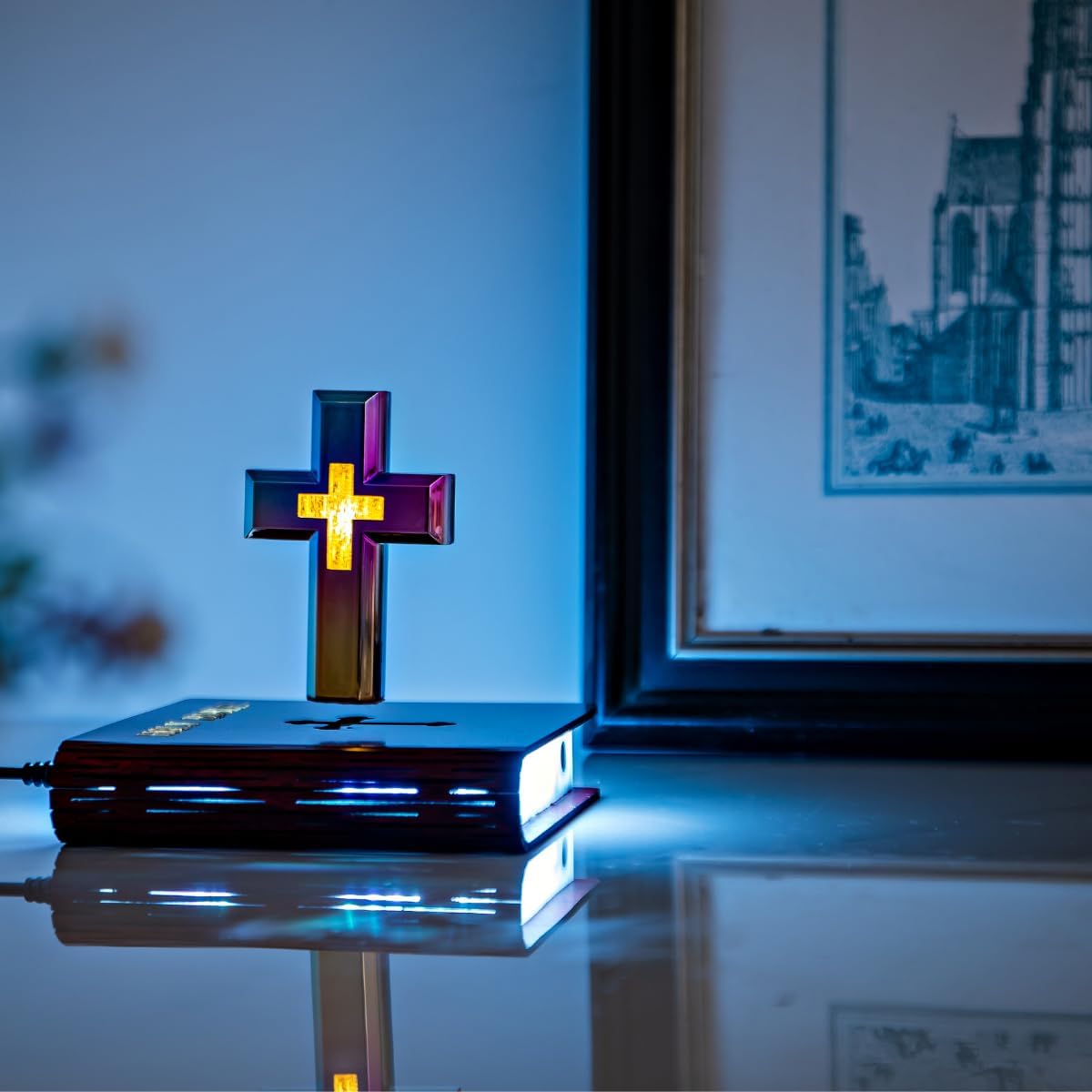 Levitating Cross Lamp