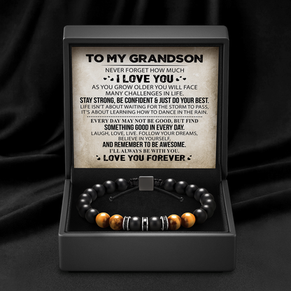 To My Grandson - Tiger's Eye Protection Bracelet