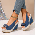 Celeste Denim Bow Wedges