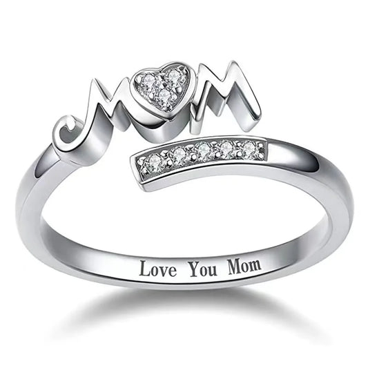 "Love You Mom" Heart Ring