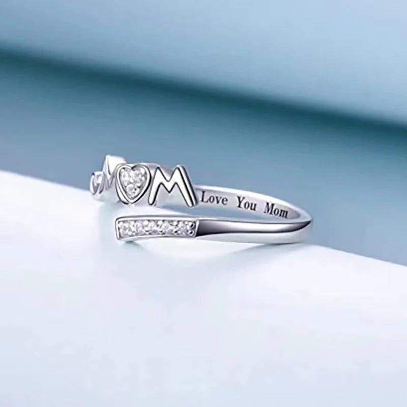 "Love You Mom" Heart Ring