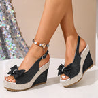 Anna Denim Wedge Sandals