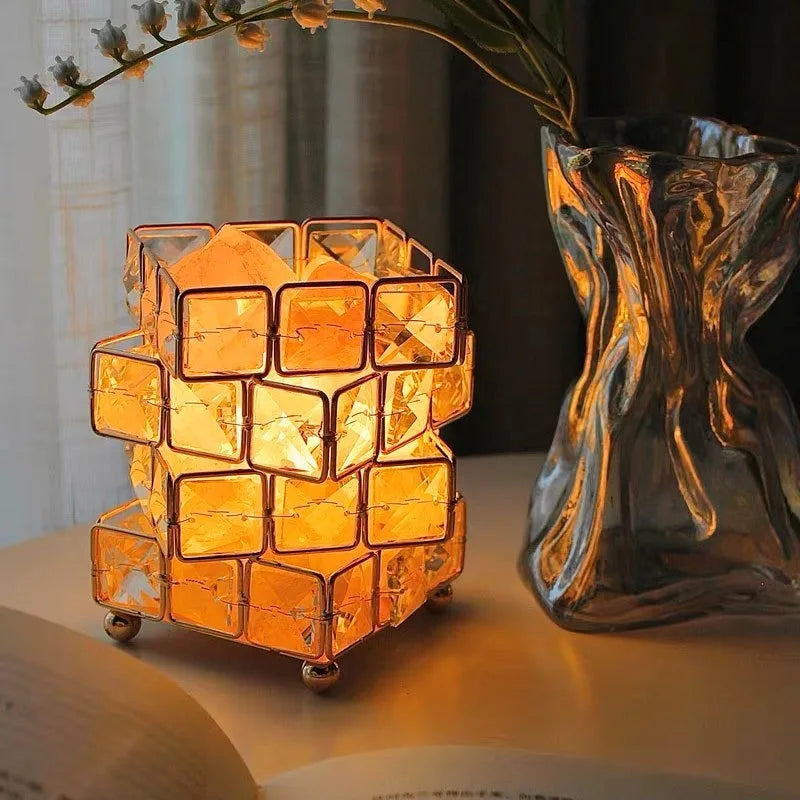 Rubik's Cube Crystal Table Lamp