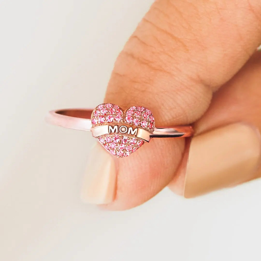 Mom Love Heart Ring