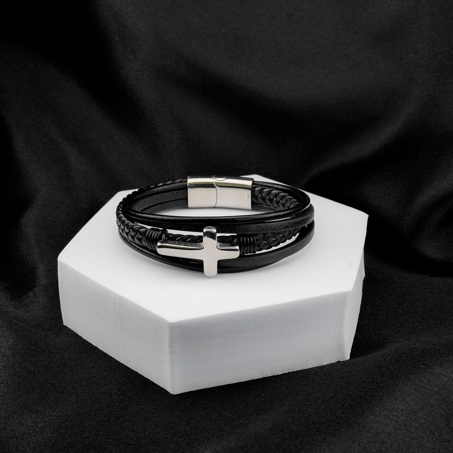 Grandson's Eternal Cross Faith Bracelet