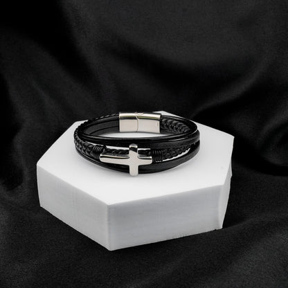 Grandson's Eternal Cross Faith Bracelet