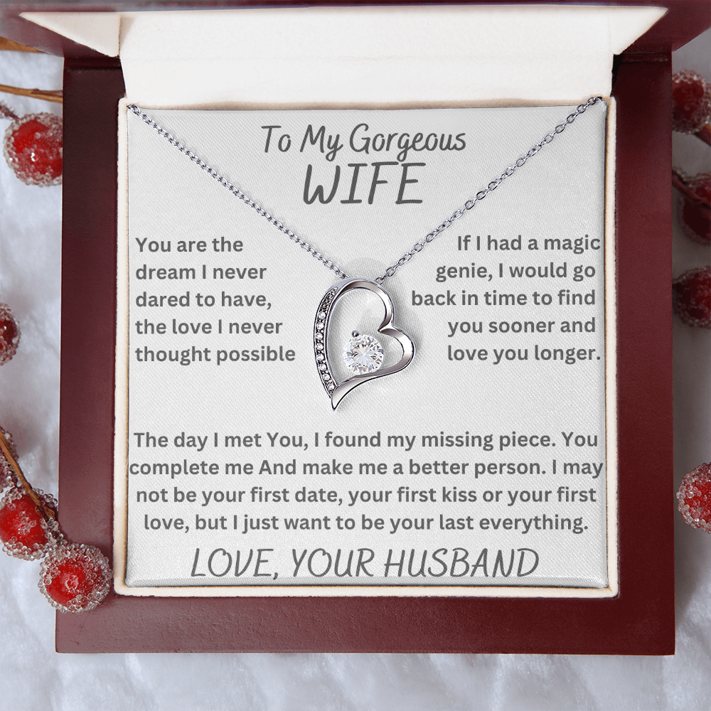 To My Gorgeous Wife Love Necklace