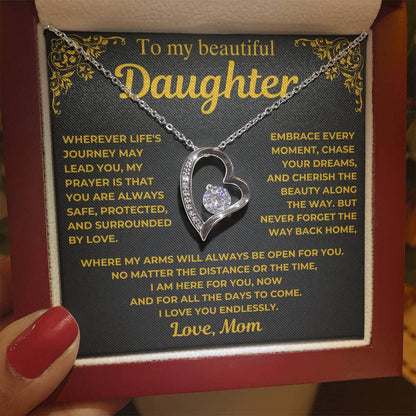 To My Beautiful Daughter Necklace - Gift from Mom
