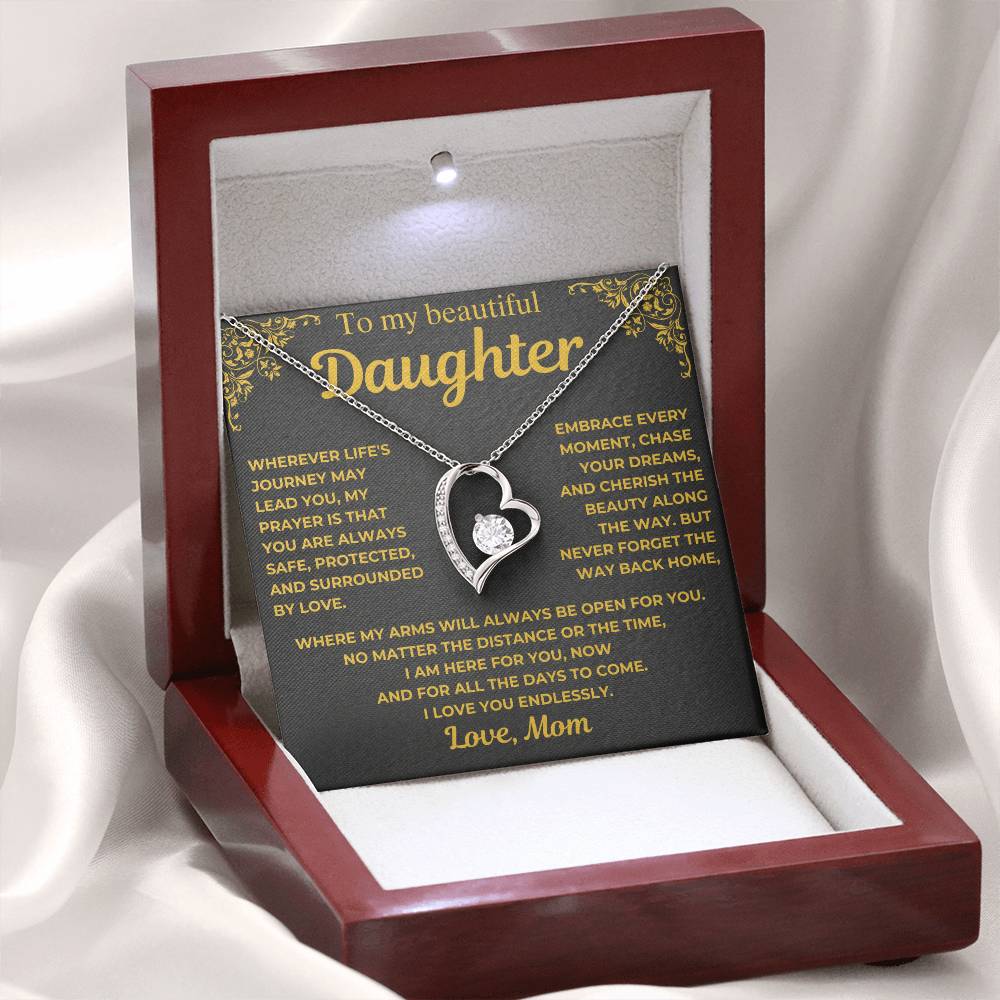 To My Beautiful Daughter Necklace - Gift from Mom