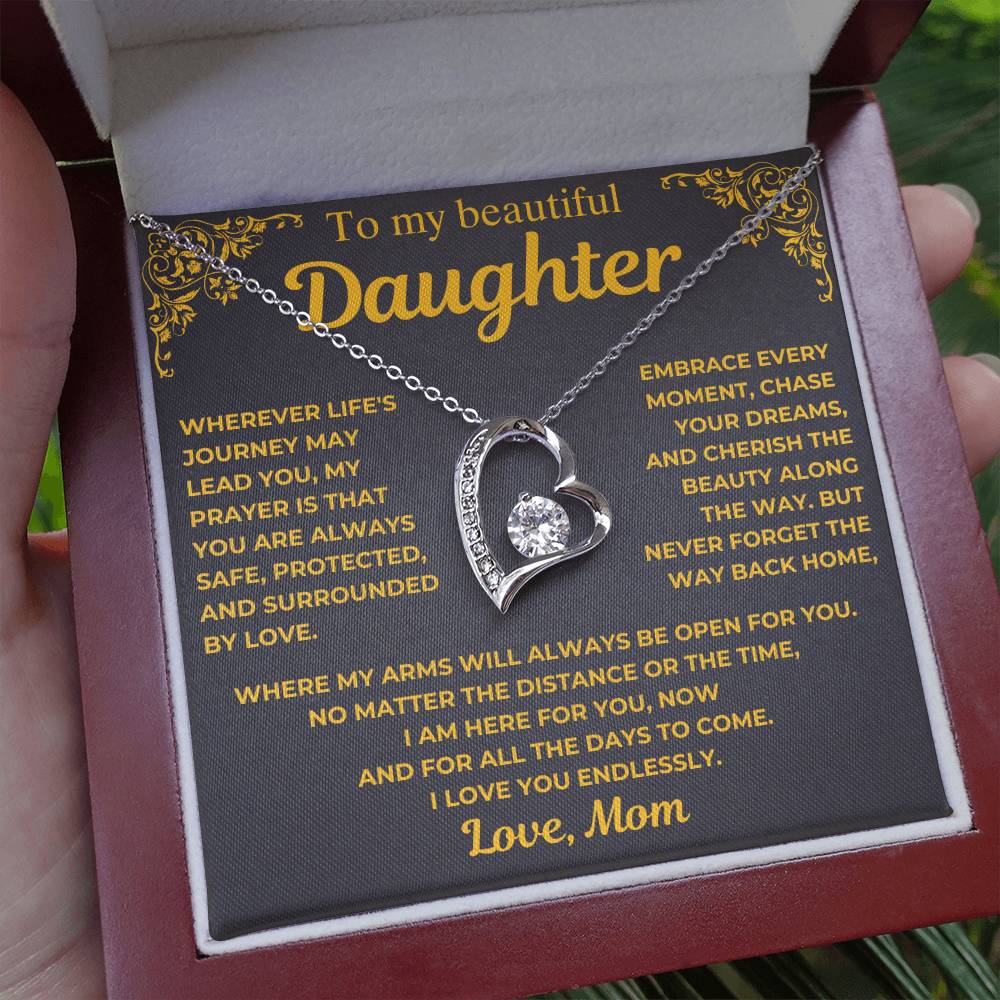 To My Beautiful Daughter Necklace - Gift from Mom