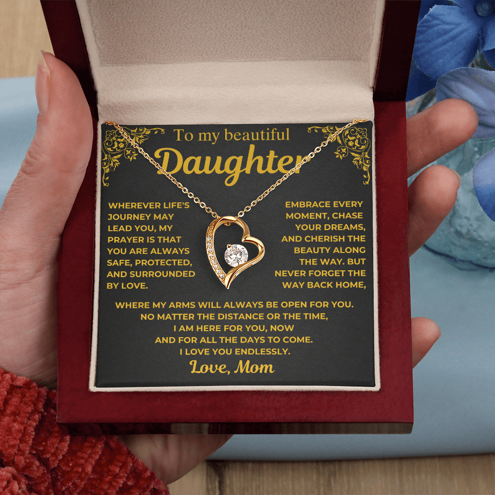 To My Beautiful Daughter Necklace - Gift from Mom