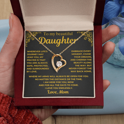 To My Beautiful Daughter Necklace - Gift from Mom