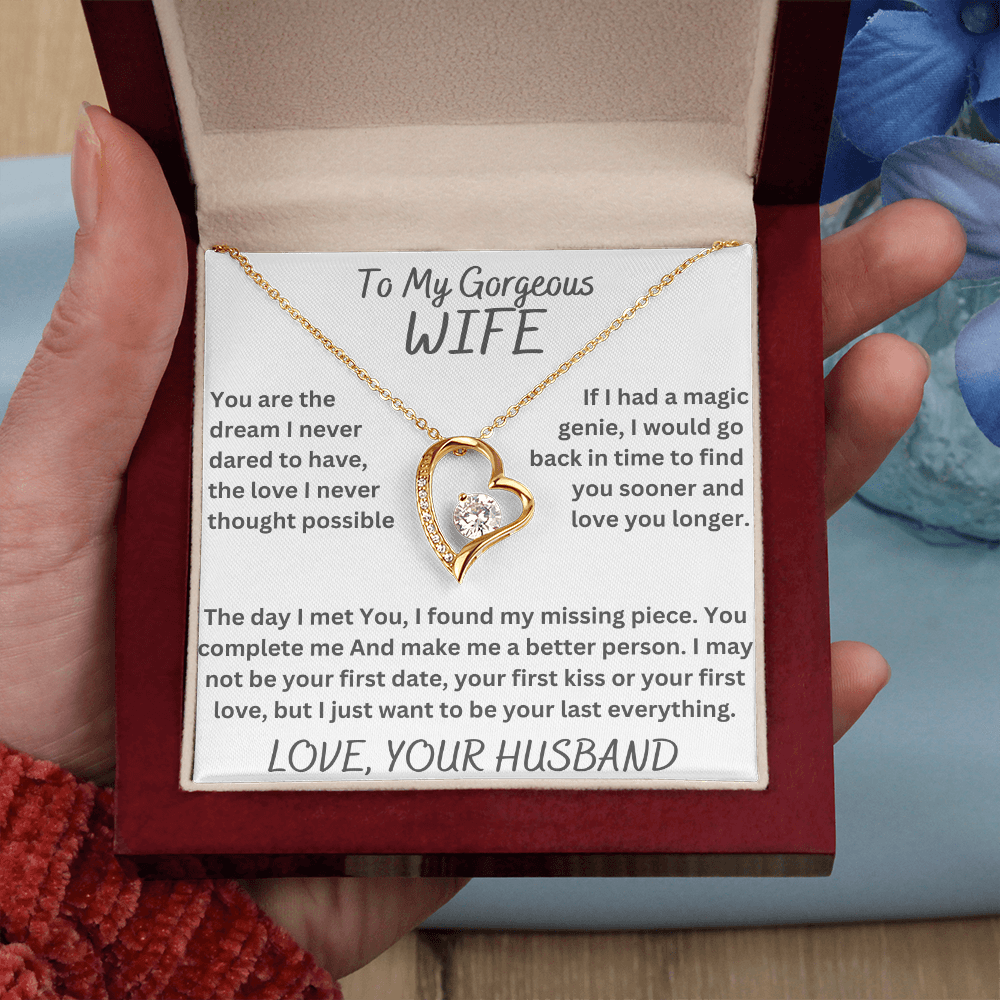 To My Gorgeous Wife Love Necklace