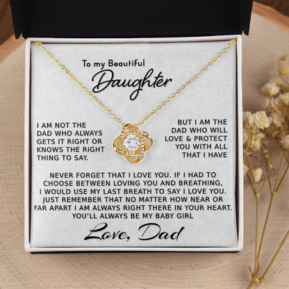 To My Beautiful Daughter Necklace