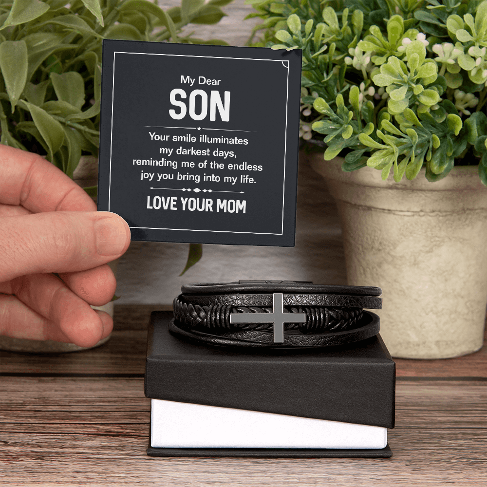 To My Son - Your Smile - Cross Bracelet