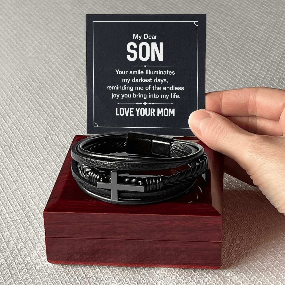 To My Son - Your Smile - Cross Bracelet