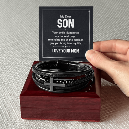 To My Son - Your Smile - Cross Bracelet