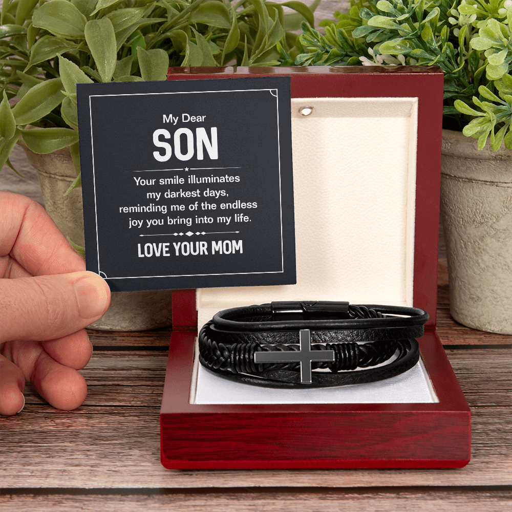 To My Son - Your Smile - Cross Bracelet