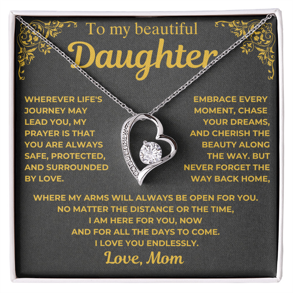 To My Beautiful Daughter Necklace - Gift from Mom