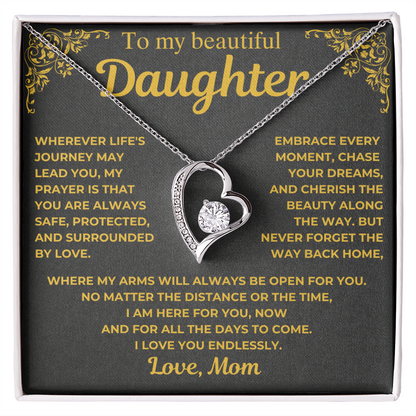 To My Beautiful Daughter Necklace - Gift from Mom
