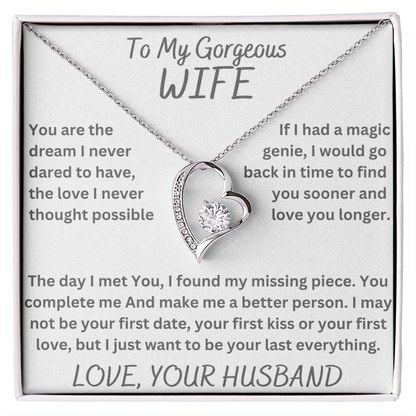 To My Gorgeous Wife Love Necklace