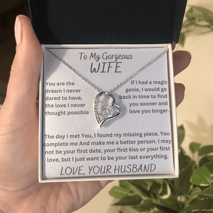 To My Gorgeous Wife Love Necklace