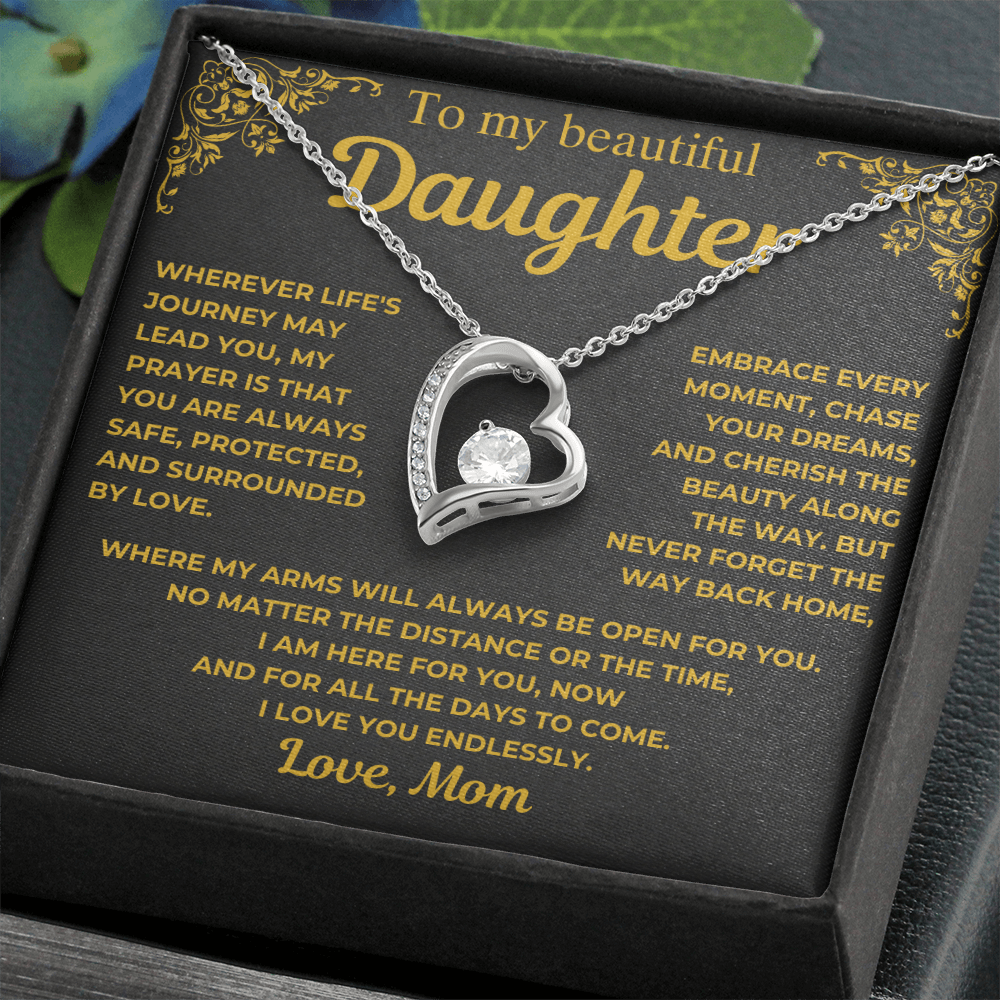 To My Beautiful Daughter Necklace - Gift from Mom