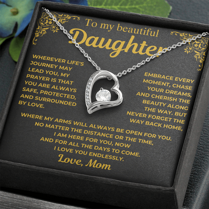 To My Beautiful Daughter Necklace - Gift from Mom