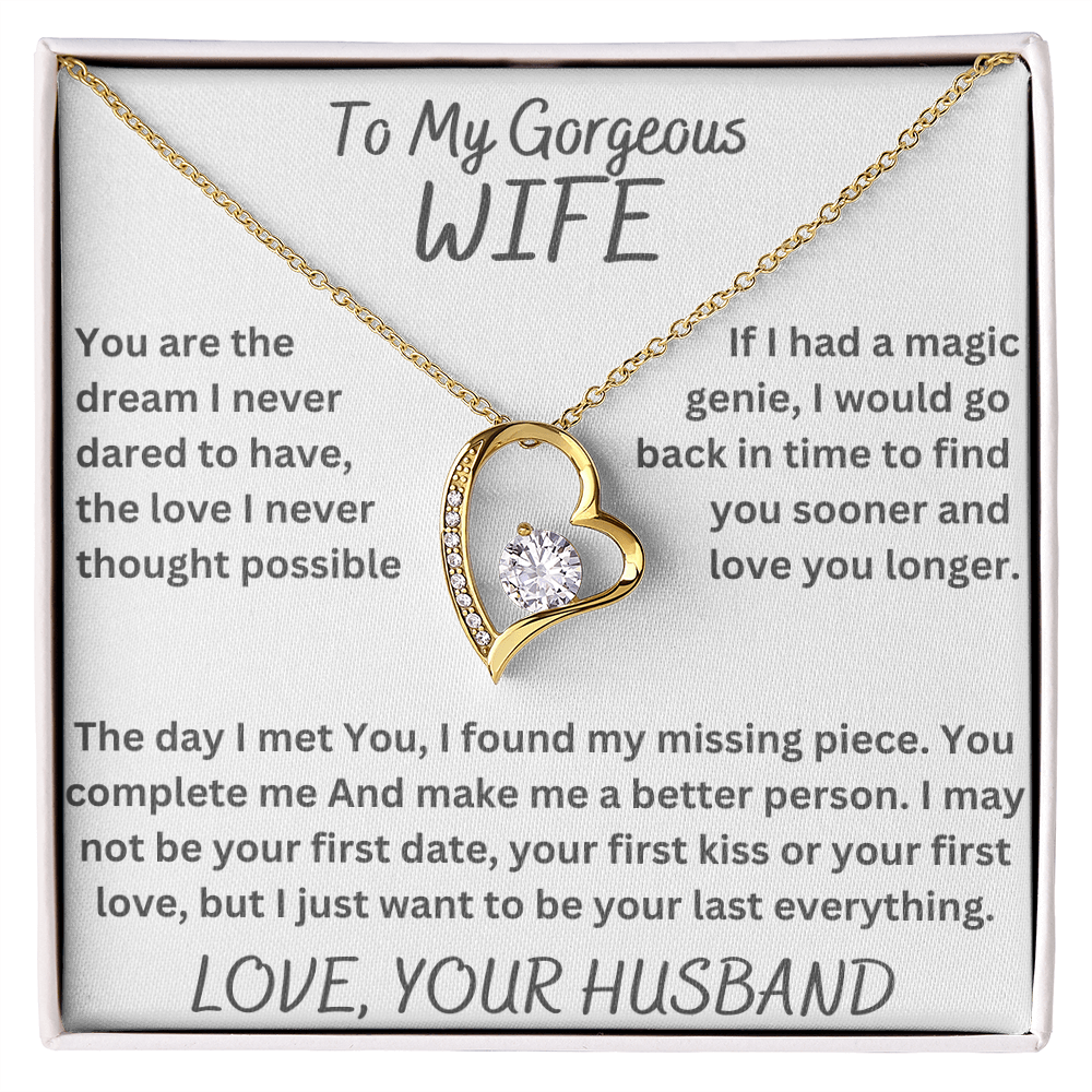 To My Gorgeous Wife Love Necklace