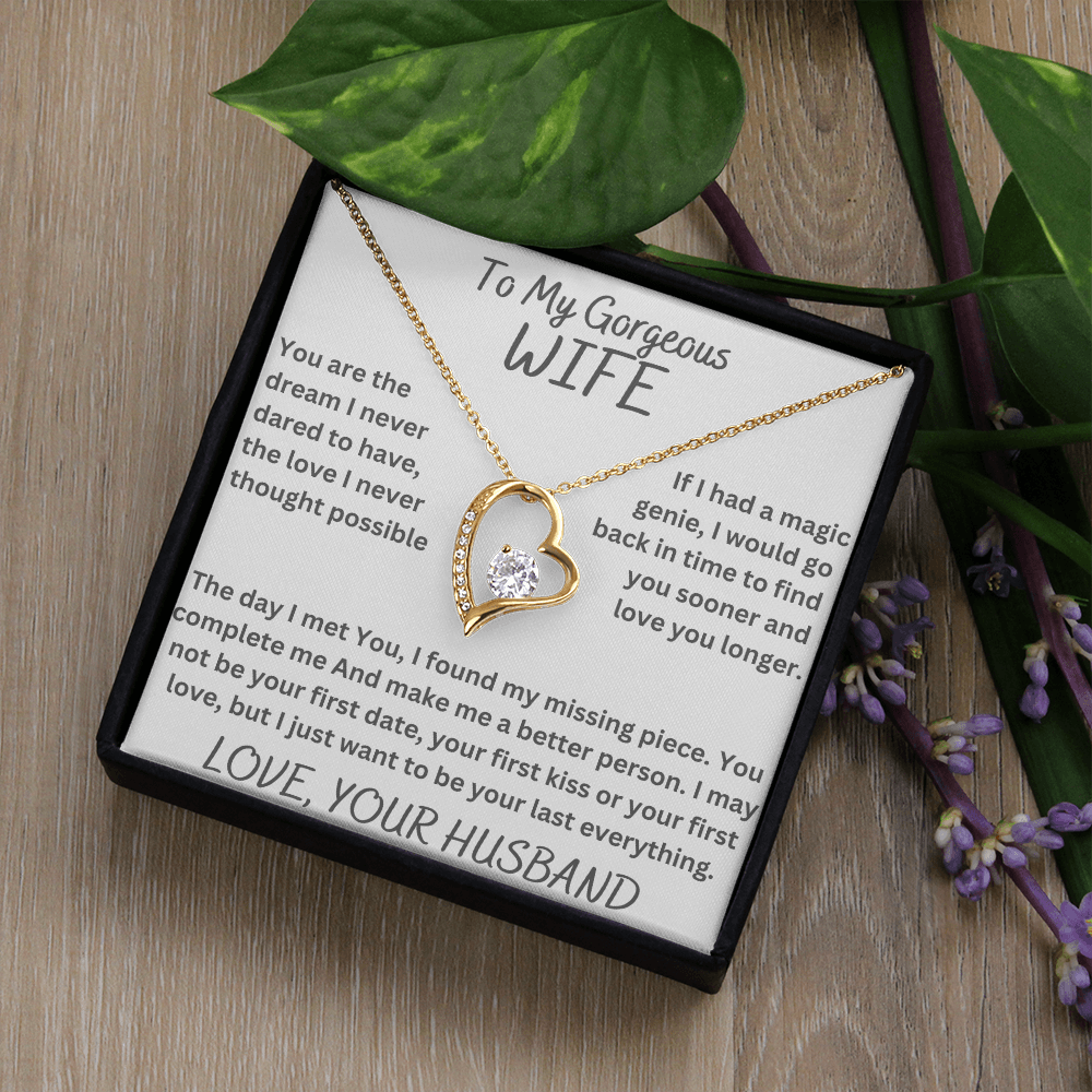 To My Gorgeous Wife Love Necklace