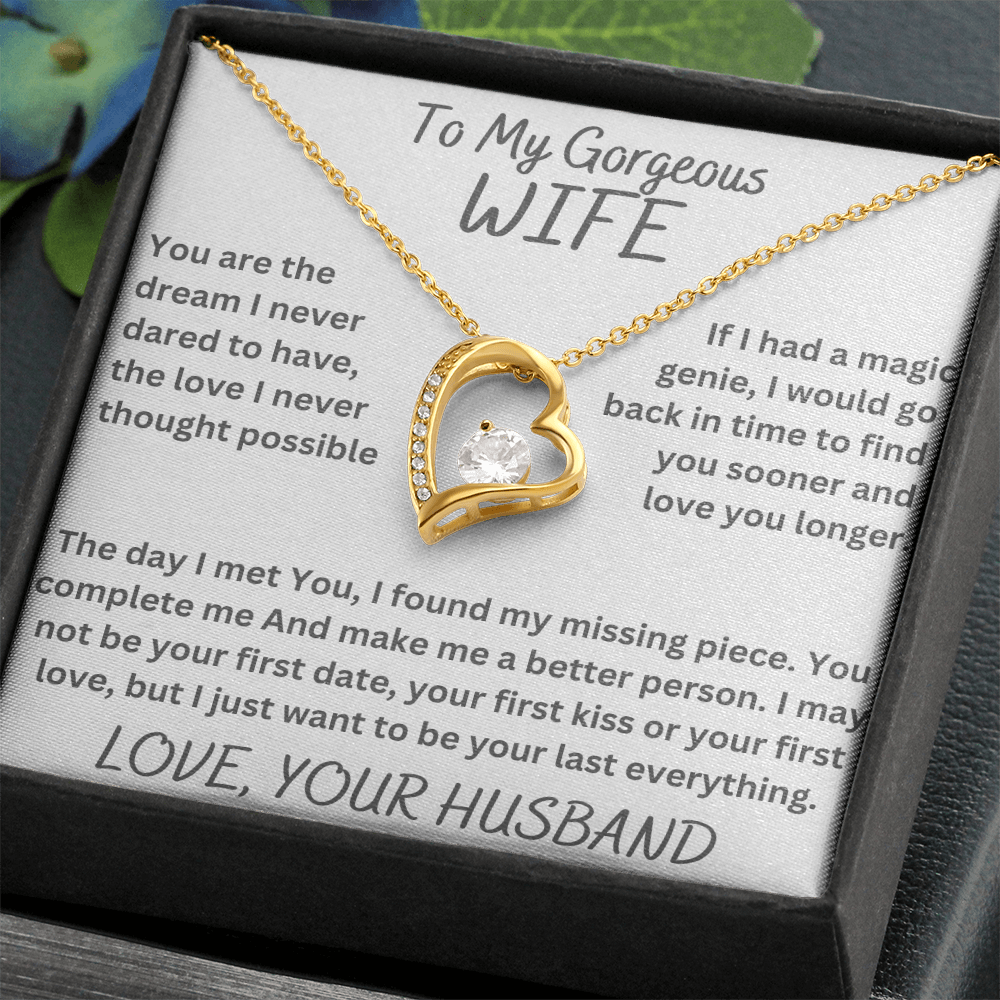 To My Gorgeous Wife Love Necklace