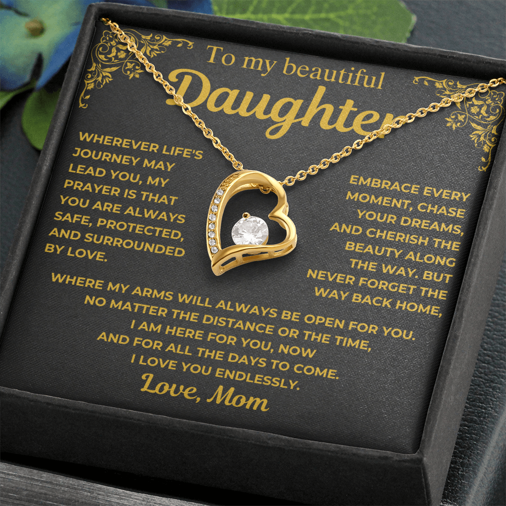 To My Beautiful Daughter Necklace - Gift from Mom
