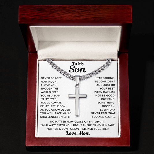 To My Son - Cuban Chain Cross Necklace