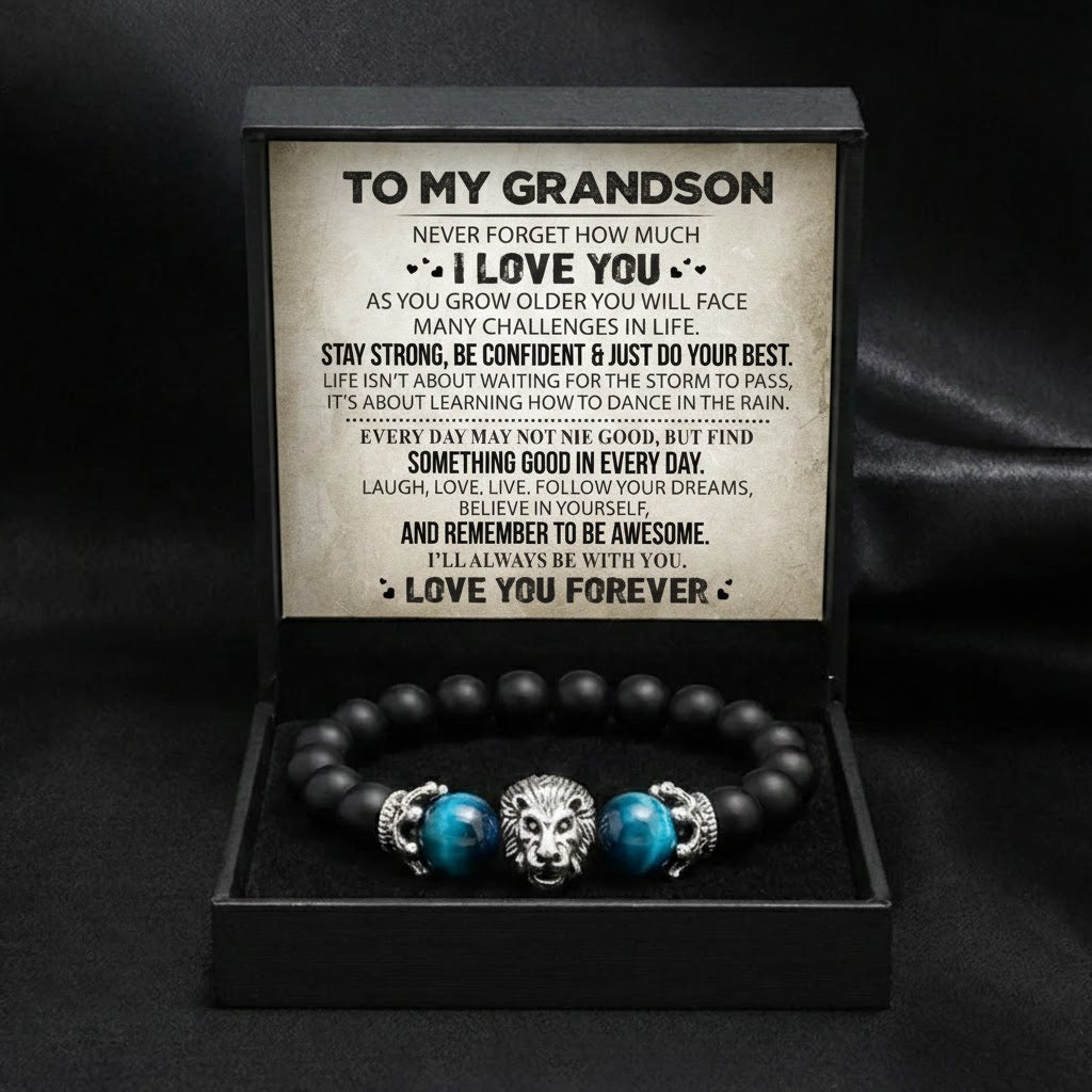To My Grandson - Lion Eye Protection Bracelet