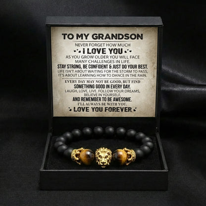 To My Grandson - Lion Eye Protection Bracelet