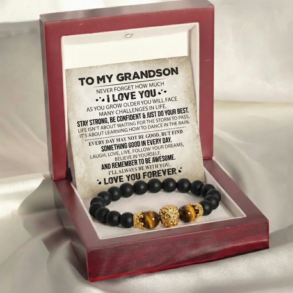 To My Grandson - Lion Eye Protection Bracelet
