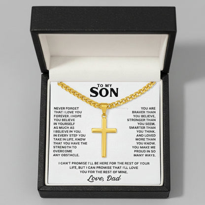 To My Son - Cross Necklace Gift from Dad