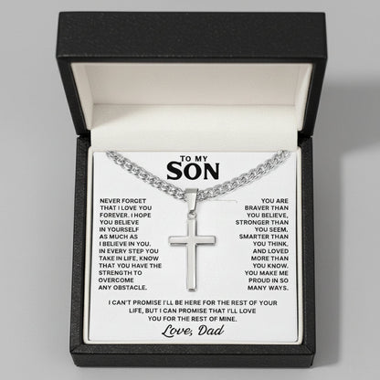 To My Son - Cross Necklace Gift from Dad