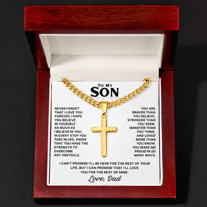 To My Son - Cross Necklace Gift from Dad